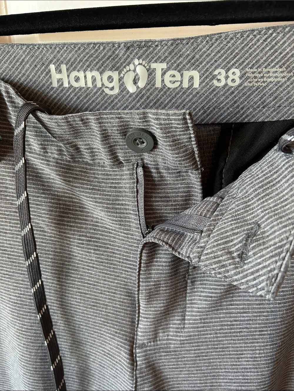Hang Ten Men's Gray Micro-Stripe Hybrid Shorts 38 - Picture 2 of 10
